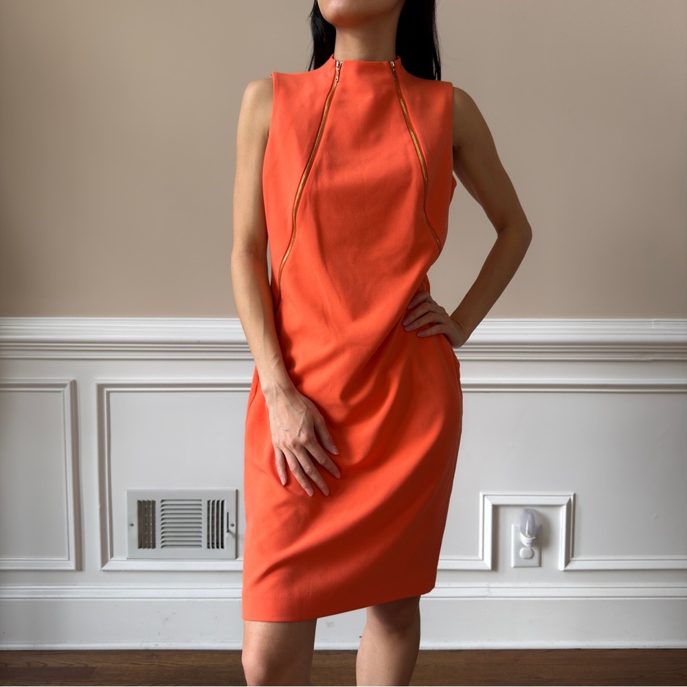 Calvin Klein Vibrant Orange Midi Dress